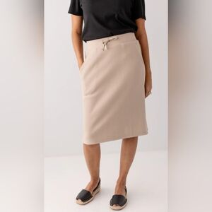NWT The Main Street Exchange Women's Cotton Taupe Knit Skirt Size XL